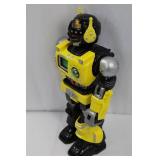 Robot Action Figure - Yellow & Black Mech with Green Chest Screen, 17 in Tall