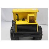 Yellow Toy Dump Truck - Plastic Lift-Top Bed, Large Wheels