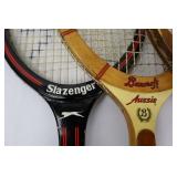 Vintage Wooden Tennis Racket Lot - 7 Rackets including Evonne Goolagong, Slazenger & Spalding