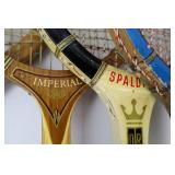 Vintage Wooden Tennis Racket Lot - 7 Rackets including Evonne Goolagong, Slazenger & Spalding