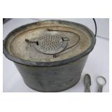 Vintage Galvanized Tin Fishing Bucket