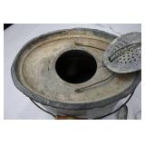 Vintage Galvanized Tin Fishing Bucket