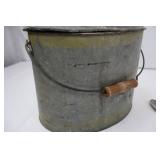 Vintage Galvanized Tin Fishing Bucket