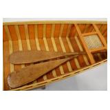 Wooden Canoe Model with Oars 24"