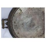Round Tray Set - Antique Brass & Silver, 2-Piece