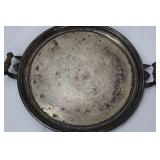 Round Tray Set - Antique Brass & Silver, 2-Piece