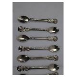 Sterling Silver Demitasse Spoons - Ornate Floral Handles, 10-Piece Set