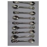 Sterling Silver Demitasse Spoons - Ornate Floral Handles, 10-Piece Set