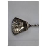 Vintage Dutch Scenic Tea Caddy Spoon Necklace with Cross Pendant