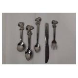 Vintage Peanuts Snoopy Flatware - Stainless Steel 5-Piece Set (1958-1965)
