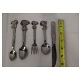 Vintage Peanuts Snoopy Flatware - Stainless Steel 5-Piece Set (1958-1965)
