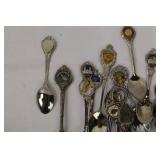 State Collector Spoons - Vintage Assortment with Enamel State Emblems & City Marks