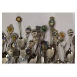 State Collector Spoons - Vintage Assortment with Enamel State Emblems & City Marks