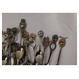 State Collector Spoons - Vintage Assortment with Enamel State Emblems & City Marks