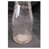 Vintage Carnation Milk Glass Bottles in Wire Crates - Embossed Dairy Bottles, Assorted Sizes