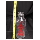 Vintage Carnation Milk Glass Bottles in Wire Crates - Embossed Dairy Bottles, Assorted Sizes