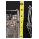 Vintage Carnation Milk Glass Bottles in Wire Crates - Embossed Dairy Bottles, Assorted Sizes