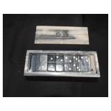 Marble Pattern Domino Box - Domino Tiles Set Inside