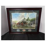 The Alton Limited by Jim Deneen - Framed Print (22 x 18 in) with Stamp Insets