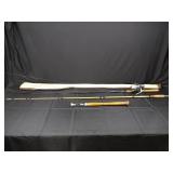 Vintage 60in & 70in Bamboo Fishing Rods with Spinning Reel Set