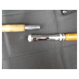 Vintage 60in & 70in Bamboo Fishing Rods with Spinning Reel Set