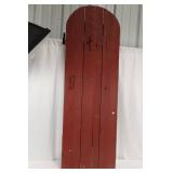Door Panel - Rustic Red Painted Wood, Primitive Barn Siding Plank