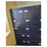 Two 5-Drawer Metal Filing Cabinets - 18 in W x 28 in D x 63 in H