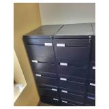 Two 5-Drawer Metal Filing Cabinets - 18 in W x 28 in D x 63 in H