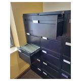 Two 5-Drawer Metal Filing Cabinets - 18 in W x 28 in D x 63 in H