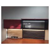 Cherry Colored Wood U-Shape Desk with Herman Miller Action Office Roll-Top Desk Wall Unit and File Cabinet 72x96