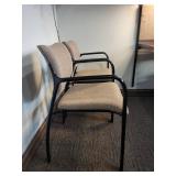 Herman Miller Chairs - Beige Upholstered Visitor Chairs, Black Frames - Lot of 2