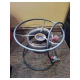 Propane Burner Stand with Regulator & Hose - Outdoor Gas Burner on Circular Frame