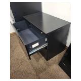 Low File Cabinet - 18 x 28 x 63 in - Black Metal Locking Top Drawer