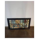 Abstract Wall Art - Framed - Circles Over Geometric Grid