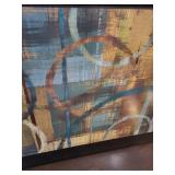 Abstract Wall Art - Framed - Circles Over Geometric Grid