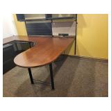 Cherry Colored Wood U-Shape Desk with Herman Miller Action Office Roll-Top Desk Wall Unit 72x96