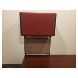 Cherry Colored Wood U-Shape Desk with Herman Miller Action Office Roll-Top Desk Wall Unit 72x96