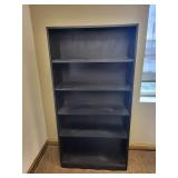 Black Wood Shelving Unit - 36 W x 15 D x 72 H with 5 Adjustable Shelves