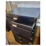 2 5-Drawer Metal Filing Cabinets - 18 in W x 28 in D x 63 in H, Black