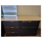 Two 3-drawer file cabinets with Shared Counter