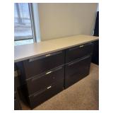 Two 3-drawer file cabinets with Shared Counter