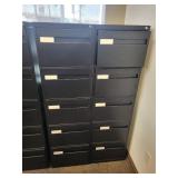 Vertical Filing Cabinets - 2 Units, 5-Drawer Each, 18W x 28D x 63H, Black Steel