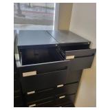 Vertical Filing Cabinets - 2 Units, 5-Drawer Each, 18W x 28D x 63H, Black Steel