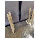 Two Plexiglass Sneeze Guards 42x36 & 36x36 on Wood Stands