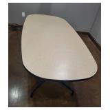 Office Table - 84 x 42 in Beige Laminate with Black Base