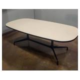 Office Table - 84 x 42 in Beige Laminate with Black Base