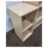 Birch Wood 2-Shelf Open Bookcase Storage Cabinet - Natural Finish