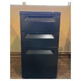 Filing Cabinet - Blue 3-Drawer with Locking Top Drawer