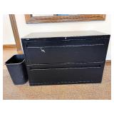 Black 2-Drawer Filing Cabinet with Lock - Metal Vertical Office Cabinet