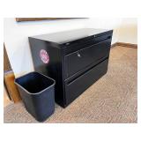 Black 2-Drawer Filing Cabinet with Lock - Metal Vertical Office Cabinet